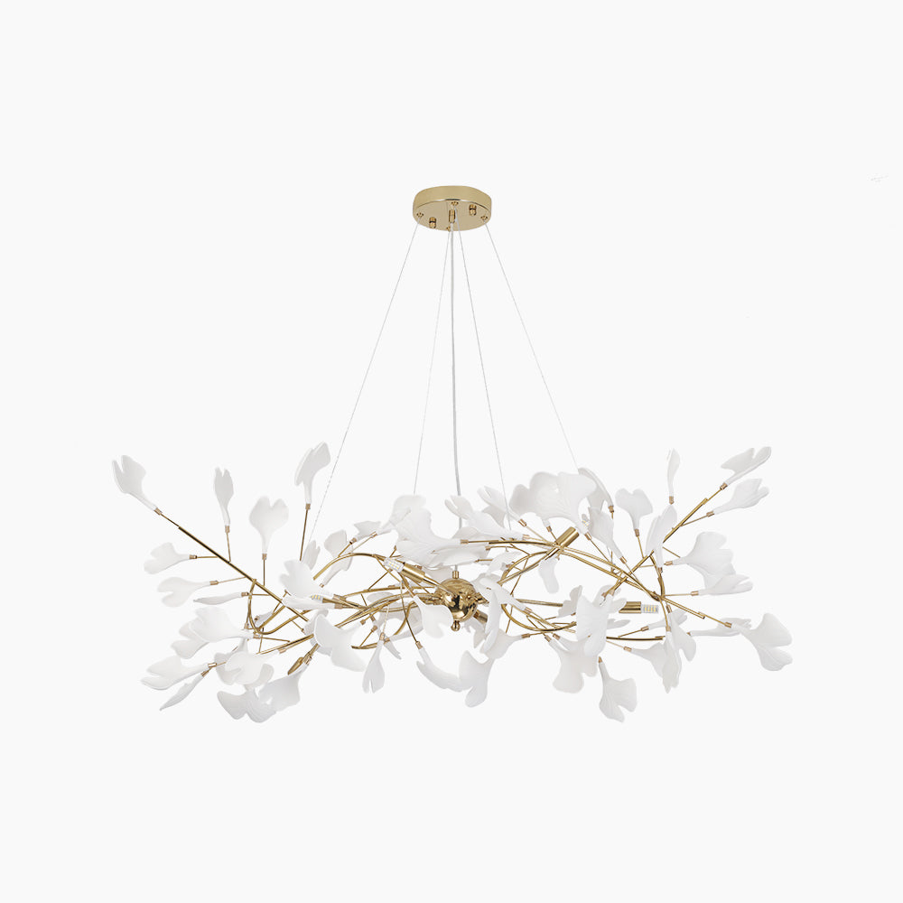 Olivia Luxury Ceramic Chandelier Large Foyer, Gingko leaf, Living Room