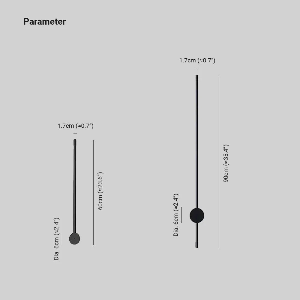 Eonix Minimalist Rotatable Linear Indoor Wall Lamp, Black