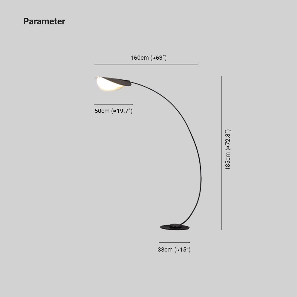 Edge Modern Arch Metal Floor Lamp, Black