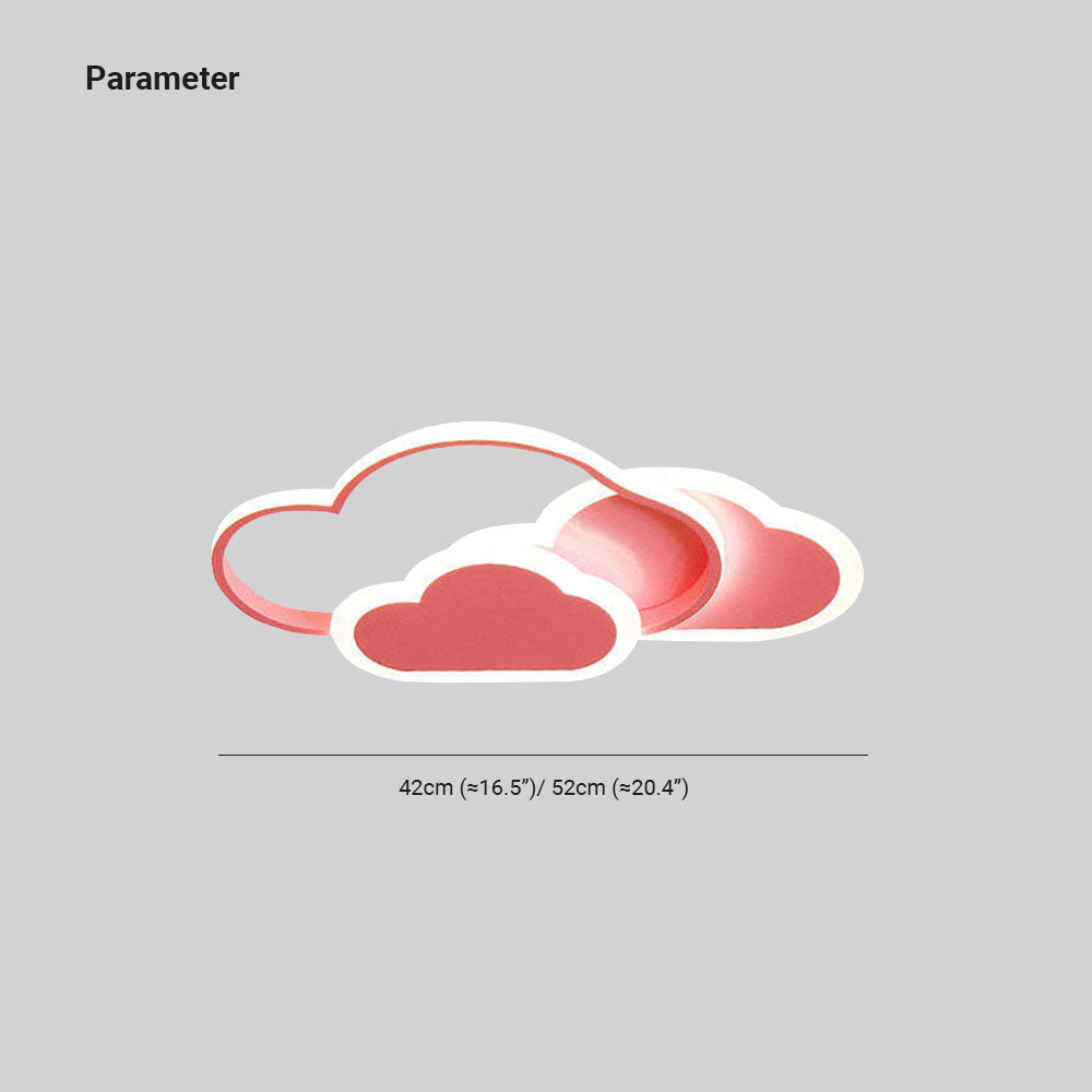 Arisha Modern Ceiling Light Hollow, Cloud Shape, White/Pink