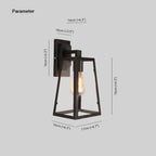 Austin Retro Black Industrial Lantern Wall Lamp, Metal & Glass