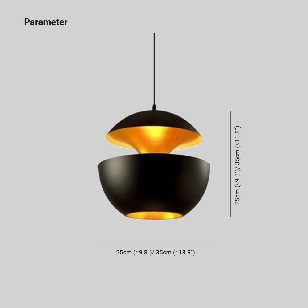 Arisha Metal Modern Pendant Light, Black / White