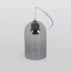 Valentina Modern Cylinder Semi-Flush Mount Clear Glass Ceiling Light, Cognac/Grey