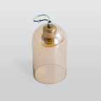 Valentina Modern Cylinder Semi-Flush Mount Clear Glass Ceiling Light, Cognac/Grey