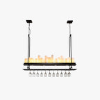Austin Candle Black Chandeliers for Kitchen Island, Wine Glass Holder