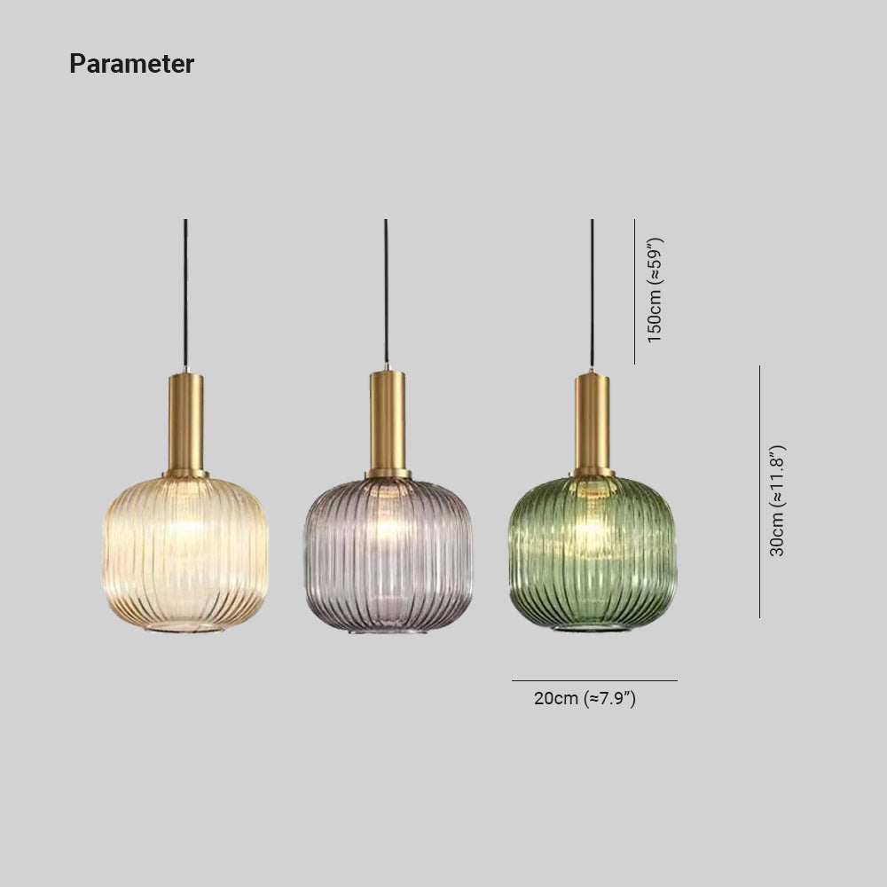 Valentina Pendant Light Crystal, Moru Glass, Cognac/Green/Grey, Kitchen Island