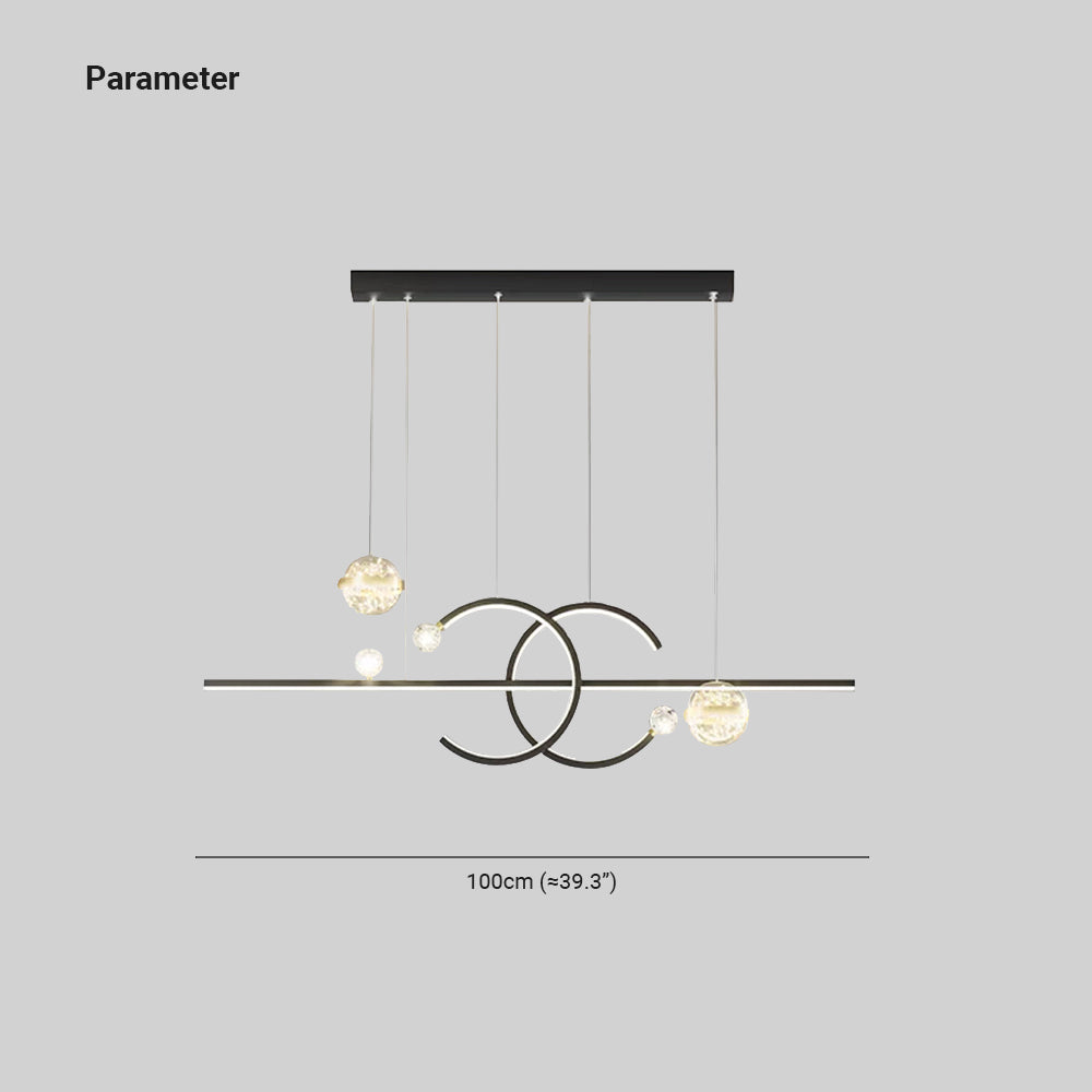 Arisha Pendant Light Double-C, Gold/Black Starry-sky