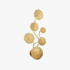 Arisha Modern Metal Round Lotus Leaf Wall Lamp, Gold