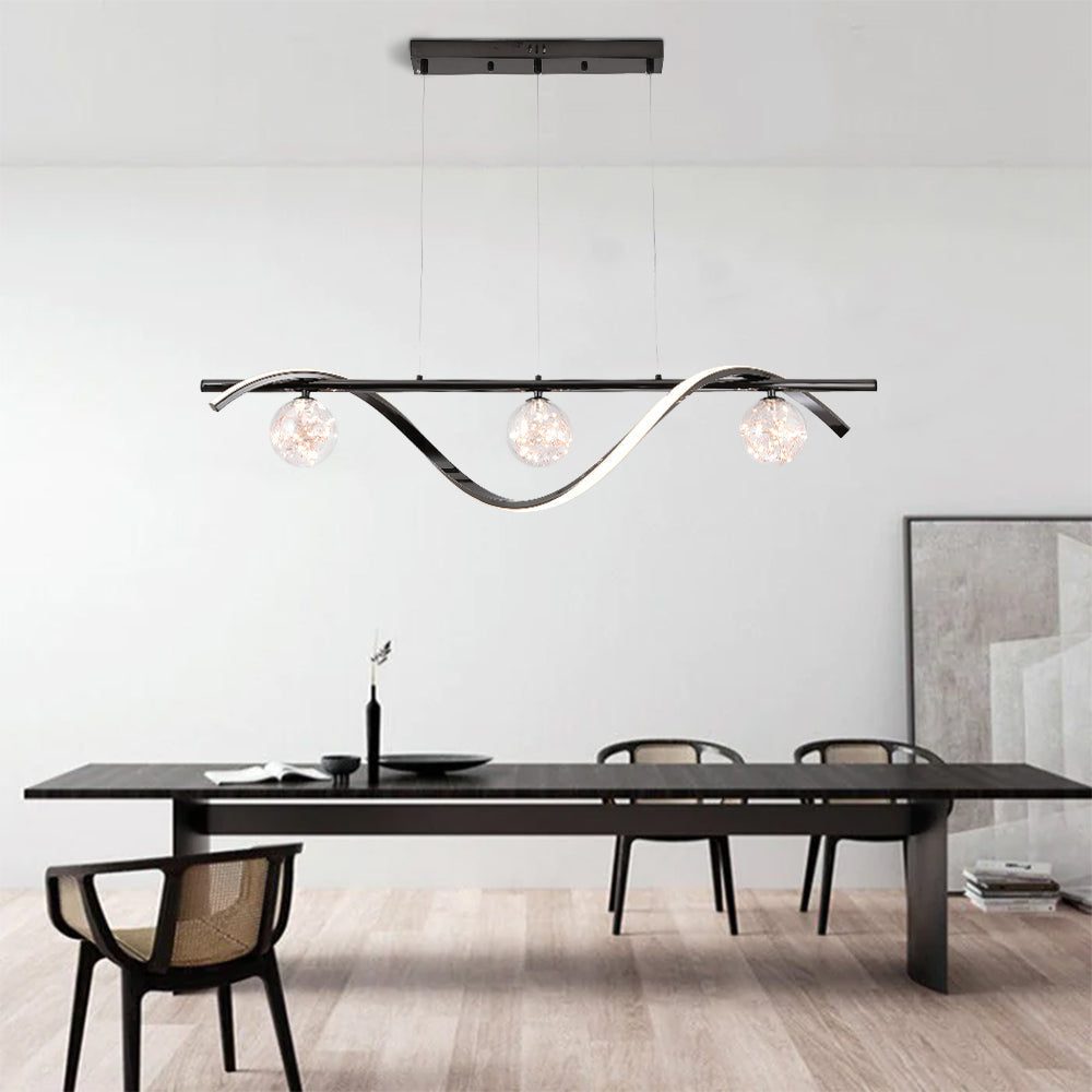 Arisha Graceful Arc with Glass Globes Pendant Light