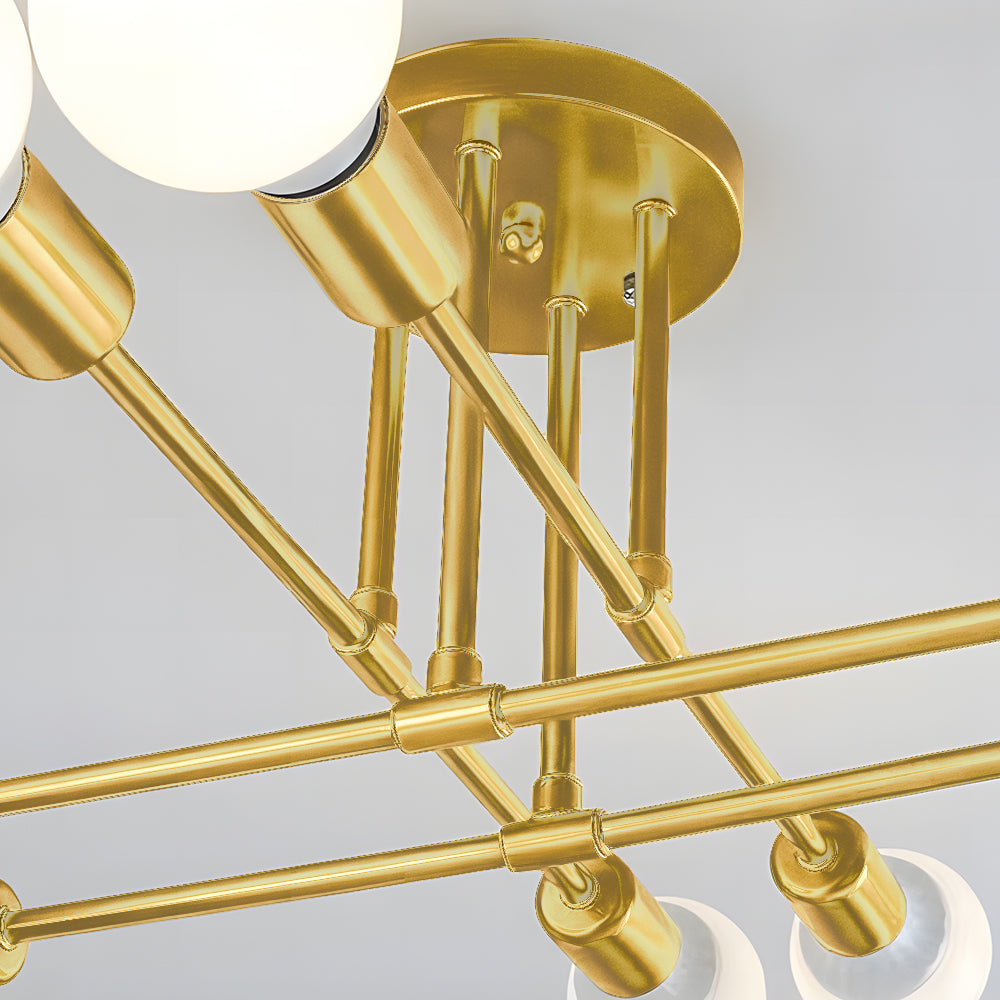 Lindsy Modern Flush Mount Ceiling Light, Gold & Black