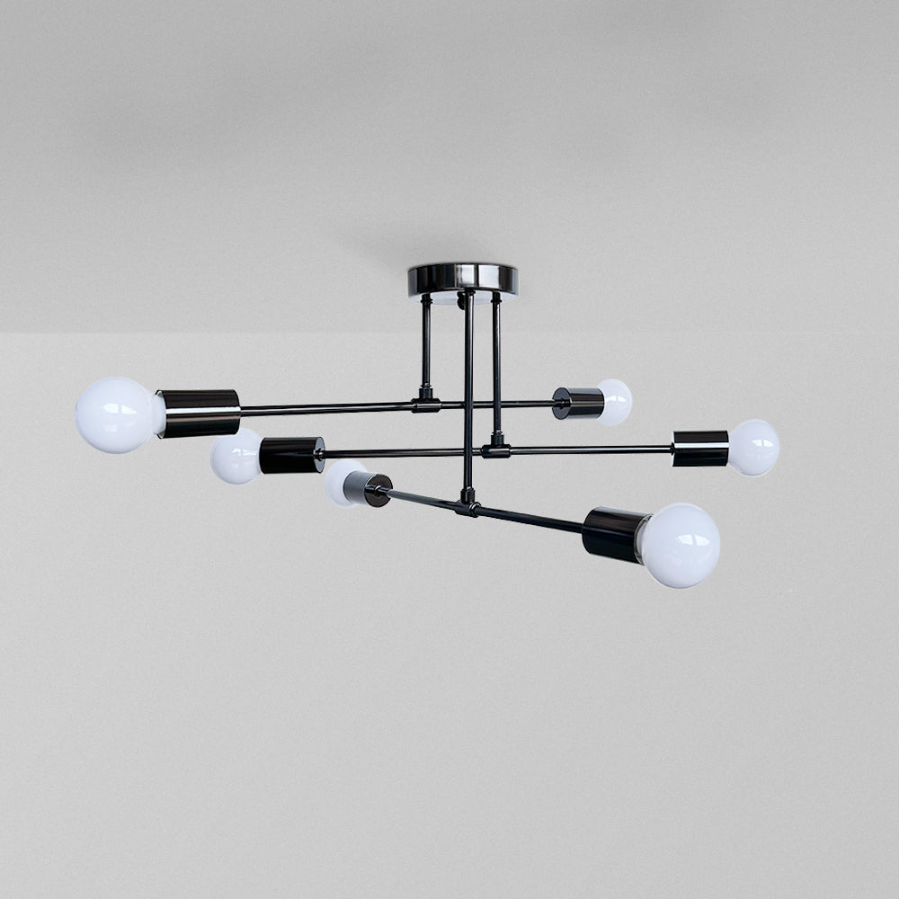 Lindsy Modern Flush Mount Ceiling Light, Gold & Black