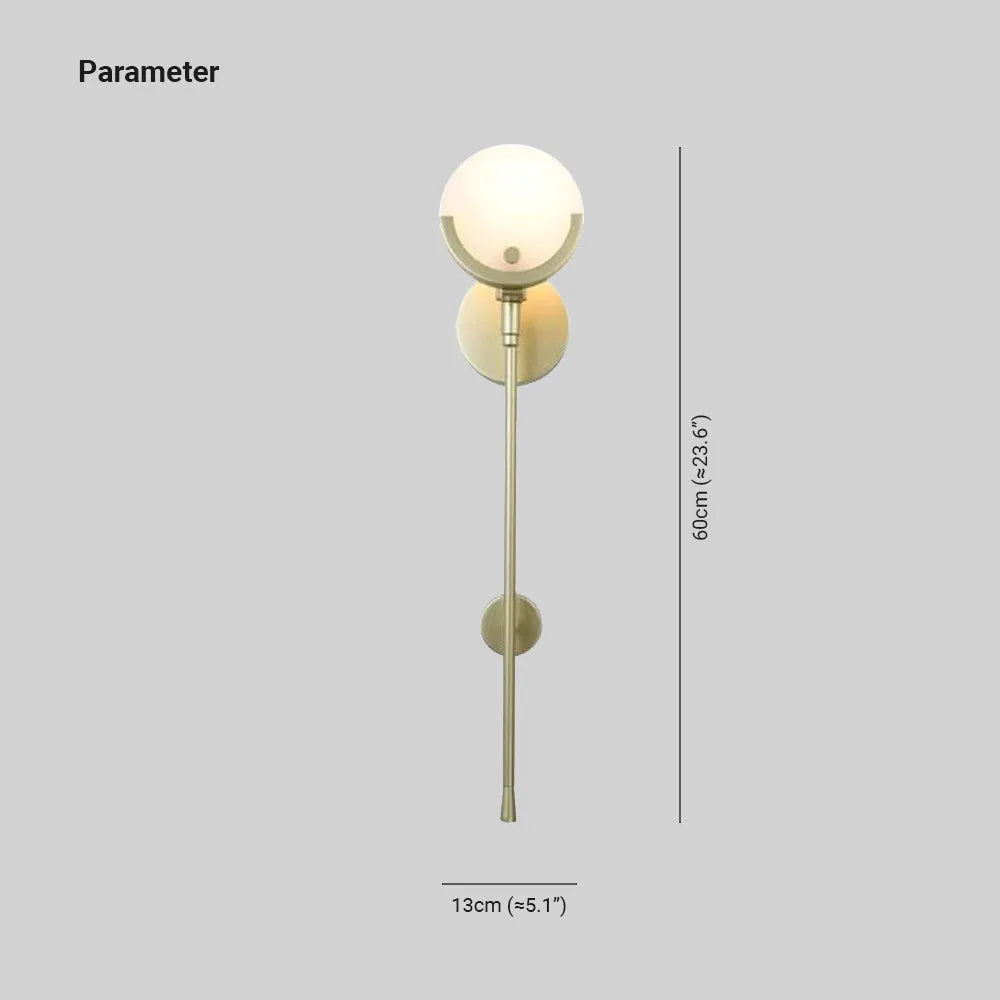 Valentina Modern Ball Metal/Dolomite LED Wall Lamp, Gold