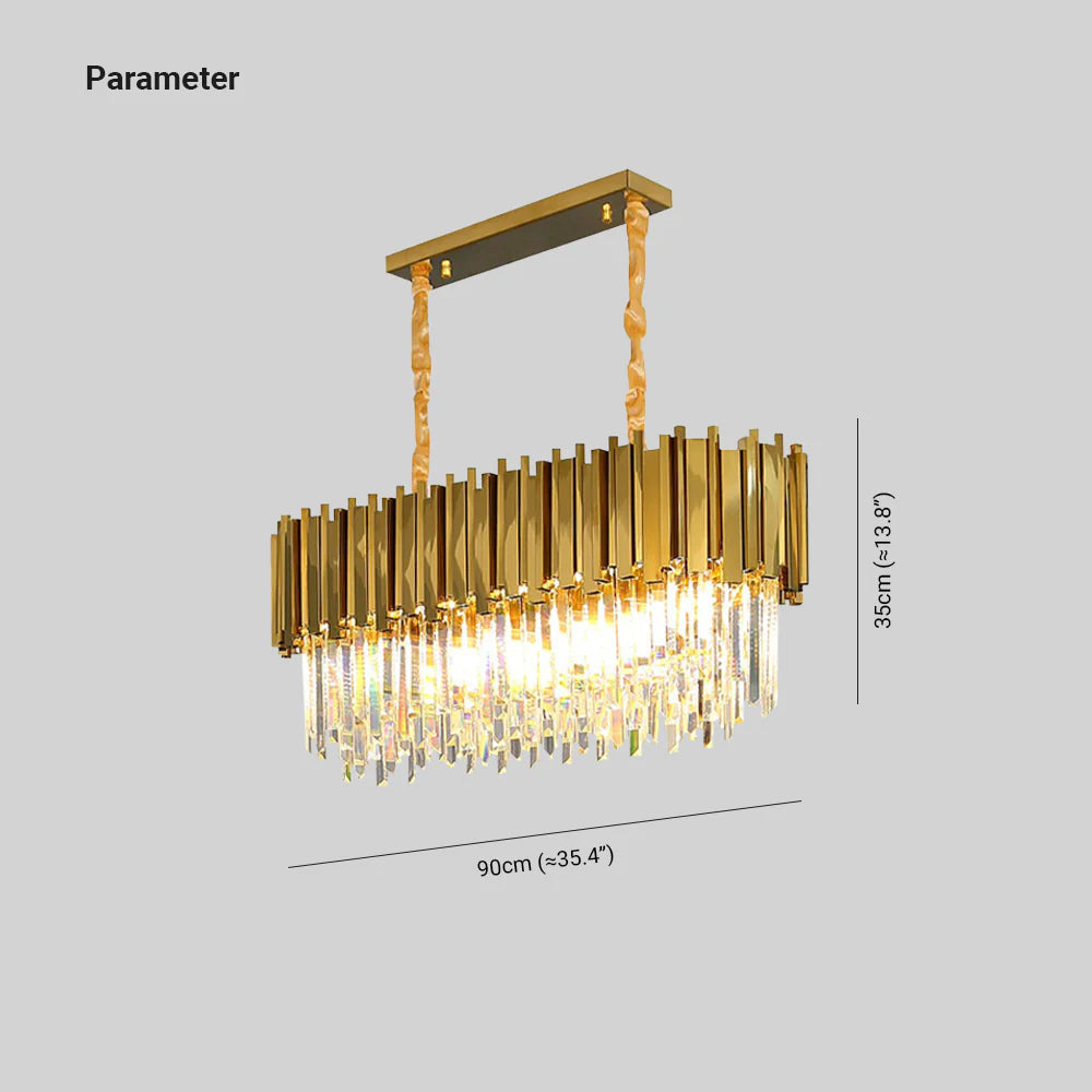 Kristy Nordic Postmodern Luxury Gold Crystal Chandelier for Dining Room & Living Room