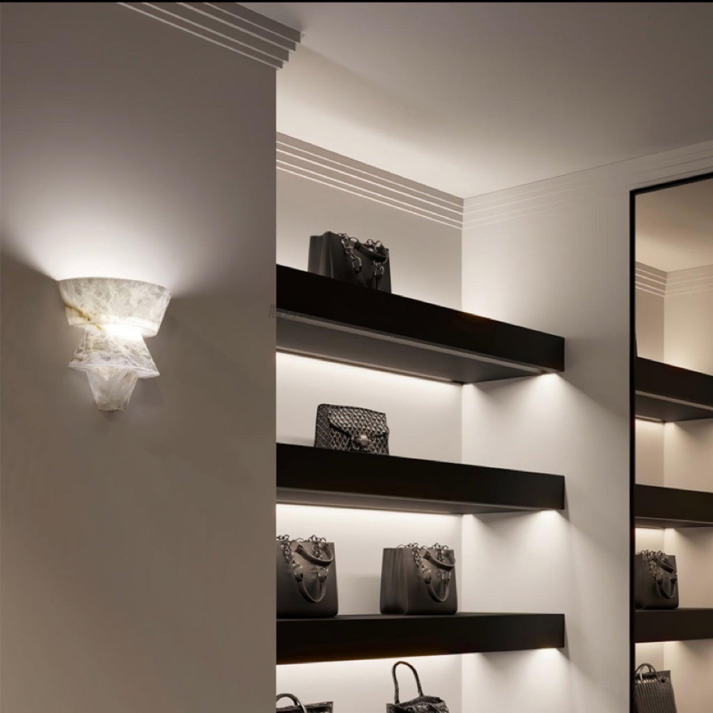 Vyloren Tiered Alabaster Wall Light
