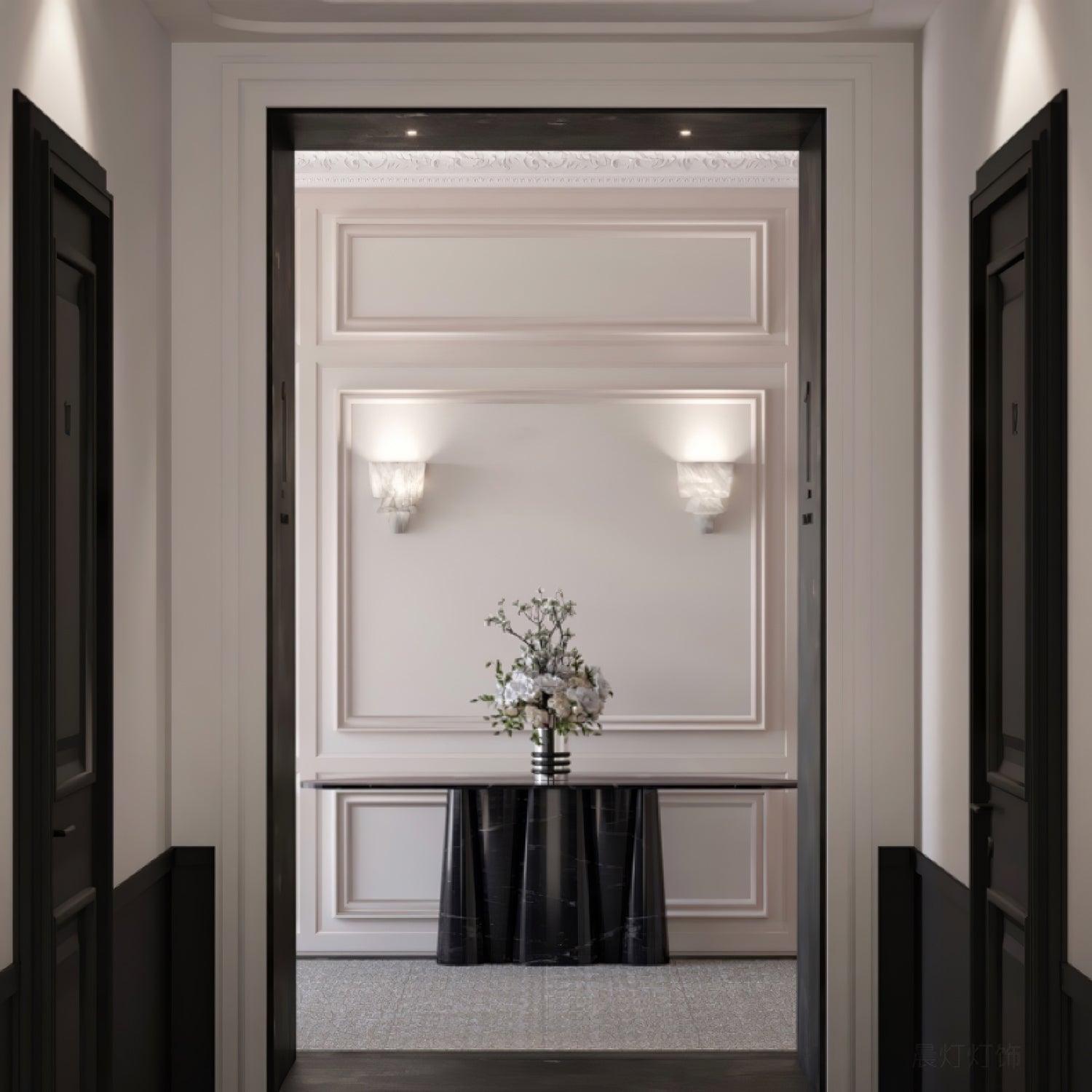 Vyloren Tiered Alabaster Wall Light
