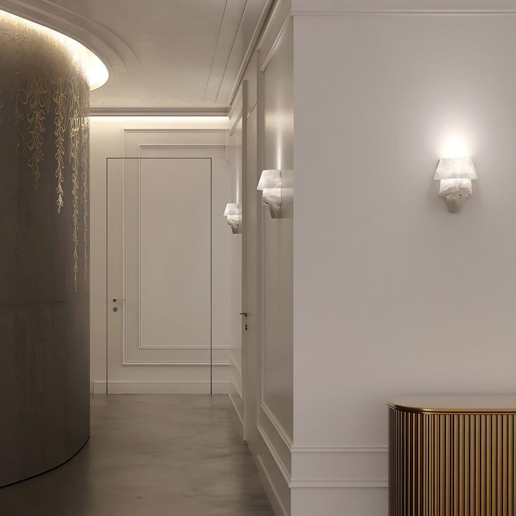 Vyloren Tiered Alabaster Wall Light
