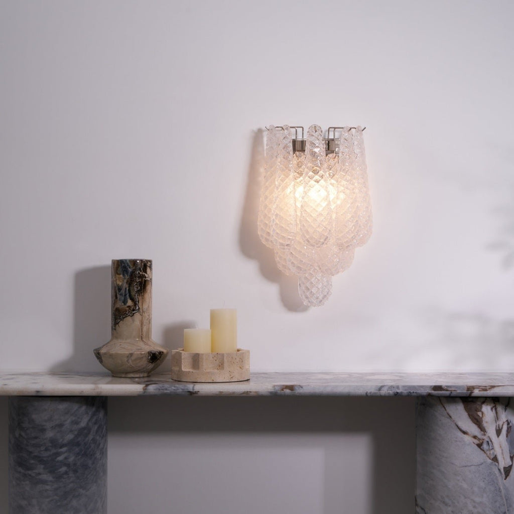 Aurora Wall Lamp Pink Teardrop Glass Floral Artistic