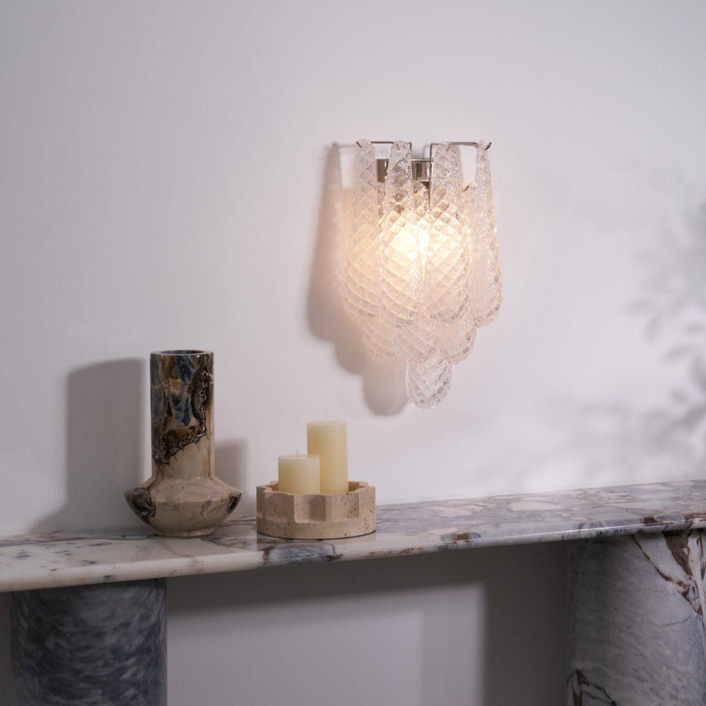 Aurora Wall Lamp Pink Teardrop Glass Floral Artistic