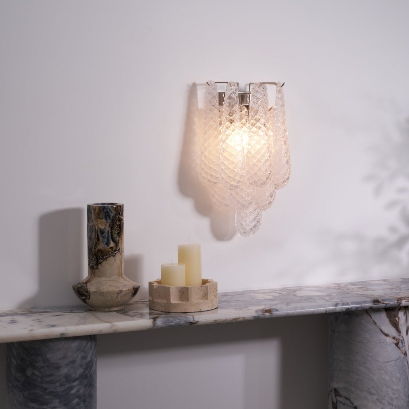 Aurora Wall Lamp Pink Teardrop Glass Floral Artistic