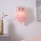 Aurora Wall Lamp Pink Teardrop Glass Floral Artistic