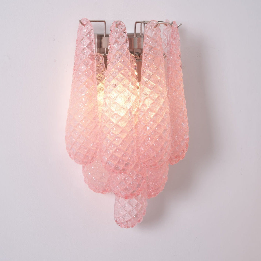 Aurora Wall Lamp Pink Teardrop Glass Floral Artistic