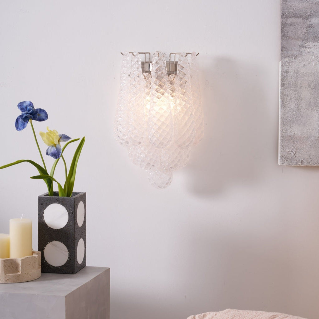 Aurora Wall Lamp Pink Teardrop Glass Floral Artistic
