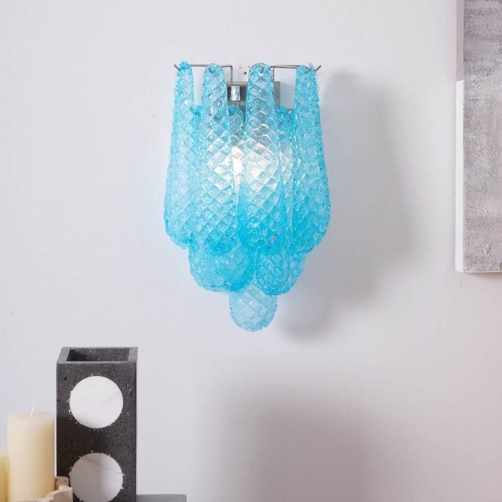 Aurora Wall Lamp Pink Teardrop Glass Floral Artistic