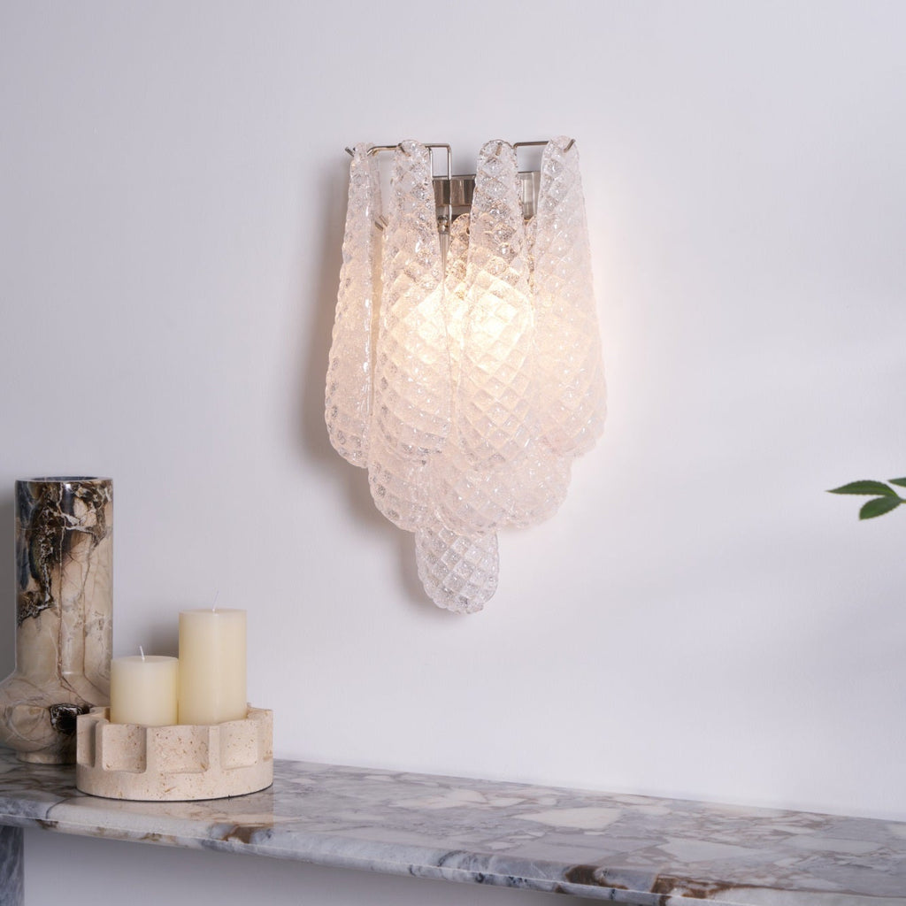 Aurora Wall Lamp Pink Teardrop Glass Floral Artistic