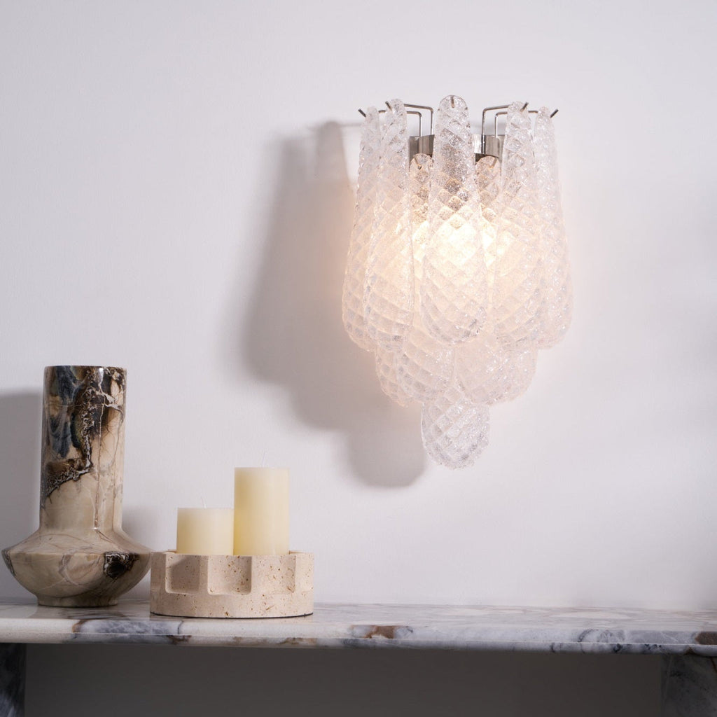 Aurora Wall Lamp Pink Teardrop Glass Floral Artistic