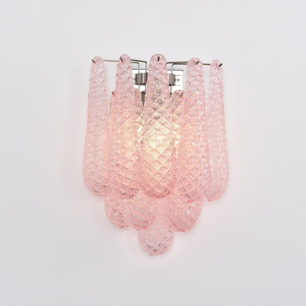 Aurora Wall Lamp Pink Teardrop Glass Floral Artistic