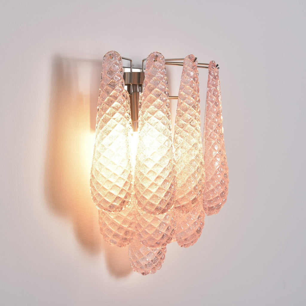 Aurora Wall Lamp Pink Teardrop Glass Floral Artistic