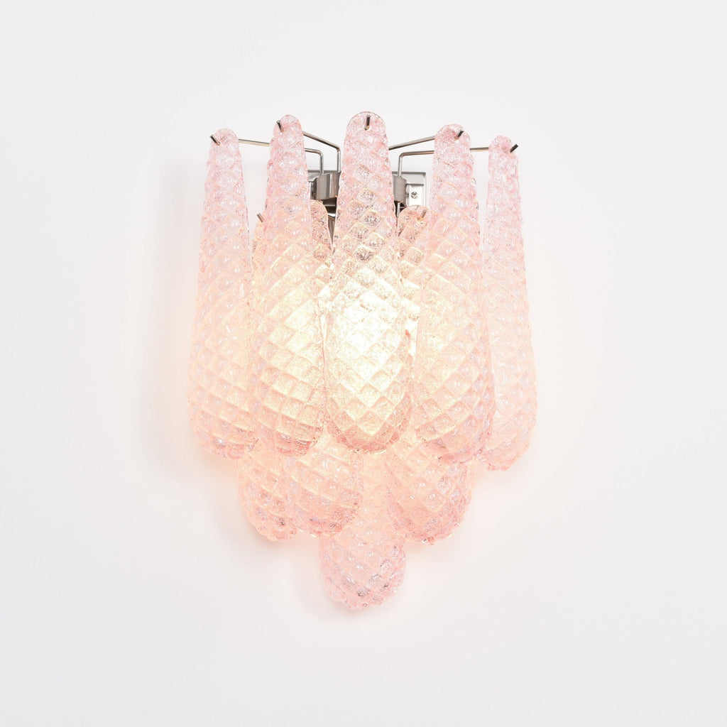 Aurora Wall Lamp Pink Teardrop Glass Floral Artistic