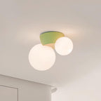 Ceiling Light  Playful Asymmetry with Dual Frosted Glass Globes