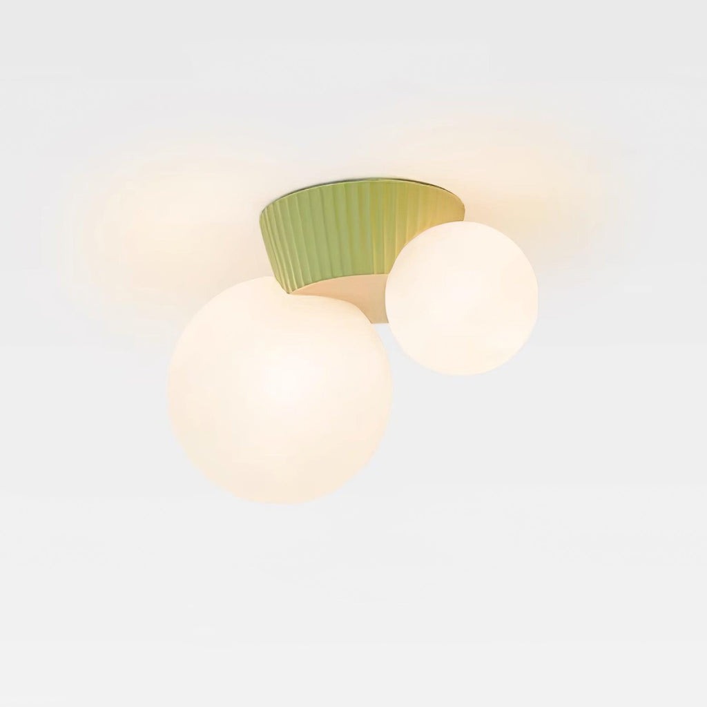 Ceiling Light  Playful Asymmetry with Dual Frosted Glass Globes