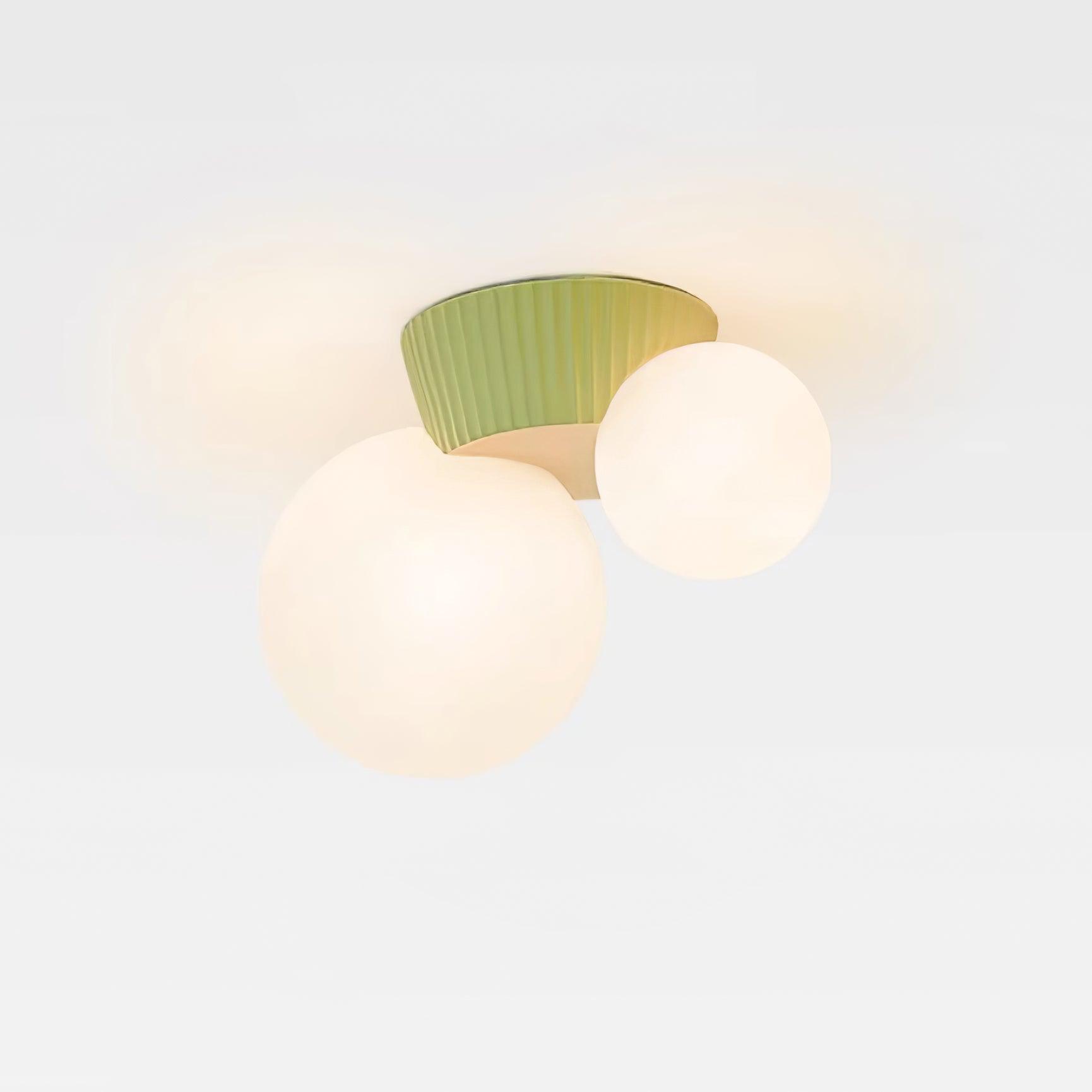 Ceiling Light  Playful Asymmetry with Dual Frosted Glass Globes
