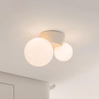 Ceiling Light  Playful Asymmetry with Dual Frosted Glass Globes