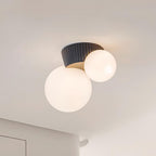 Ceiling Light  Playful Asymmetry with Dual Frosted Glass Globes