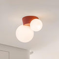 Ceiling Light  Playful Asymmetry with Dual Frosted Glass Globes