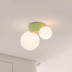 Ceiling Light  Playful Asymmetry with Dual Frosted Glass Globes