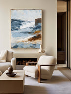 Dramatic Coastal Cliffs Oil Painting