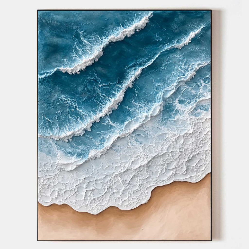 Ocean Waves Coastal Beach Oil Painting
