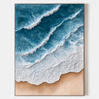 Ocean Waves Coastal Beach Oil Painting