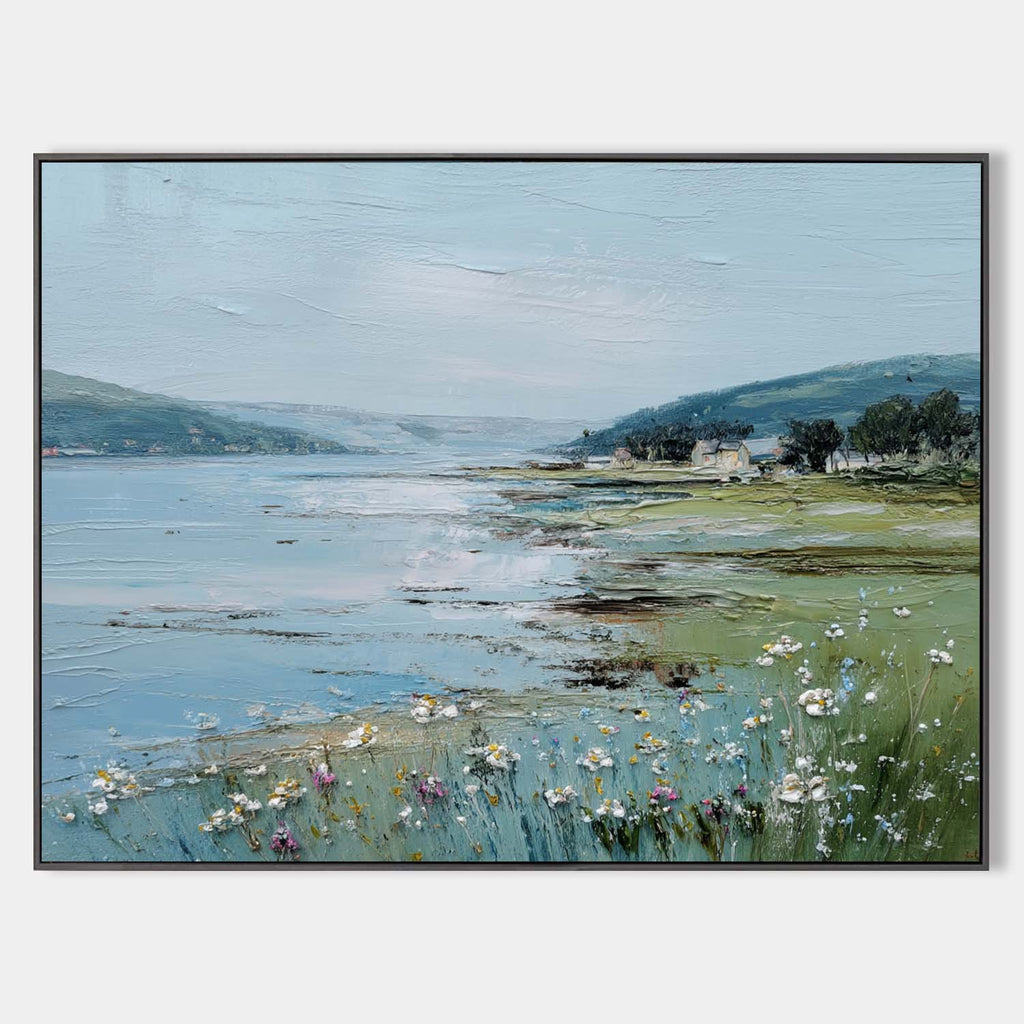 Coastal Wildflower Landscape Oil Painting