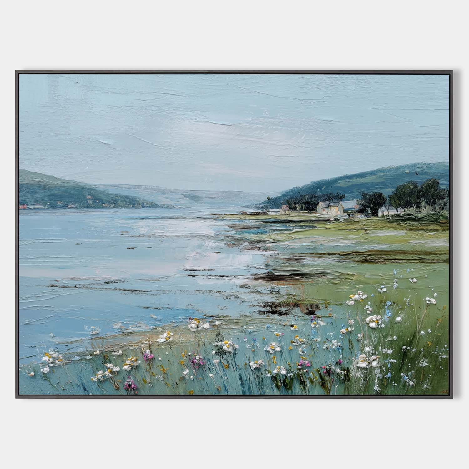 Coastal Wildflower Landscape Oil Painting
