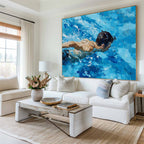 Blue Pool Dynamic Oil Painting