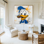 Abstract Expressionist Donald Duck Oil Painting