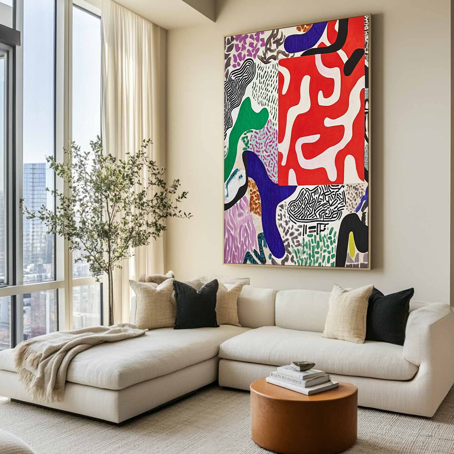 Mixed Pattern Abstract Oil Painting