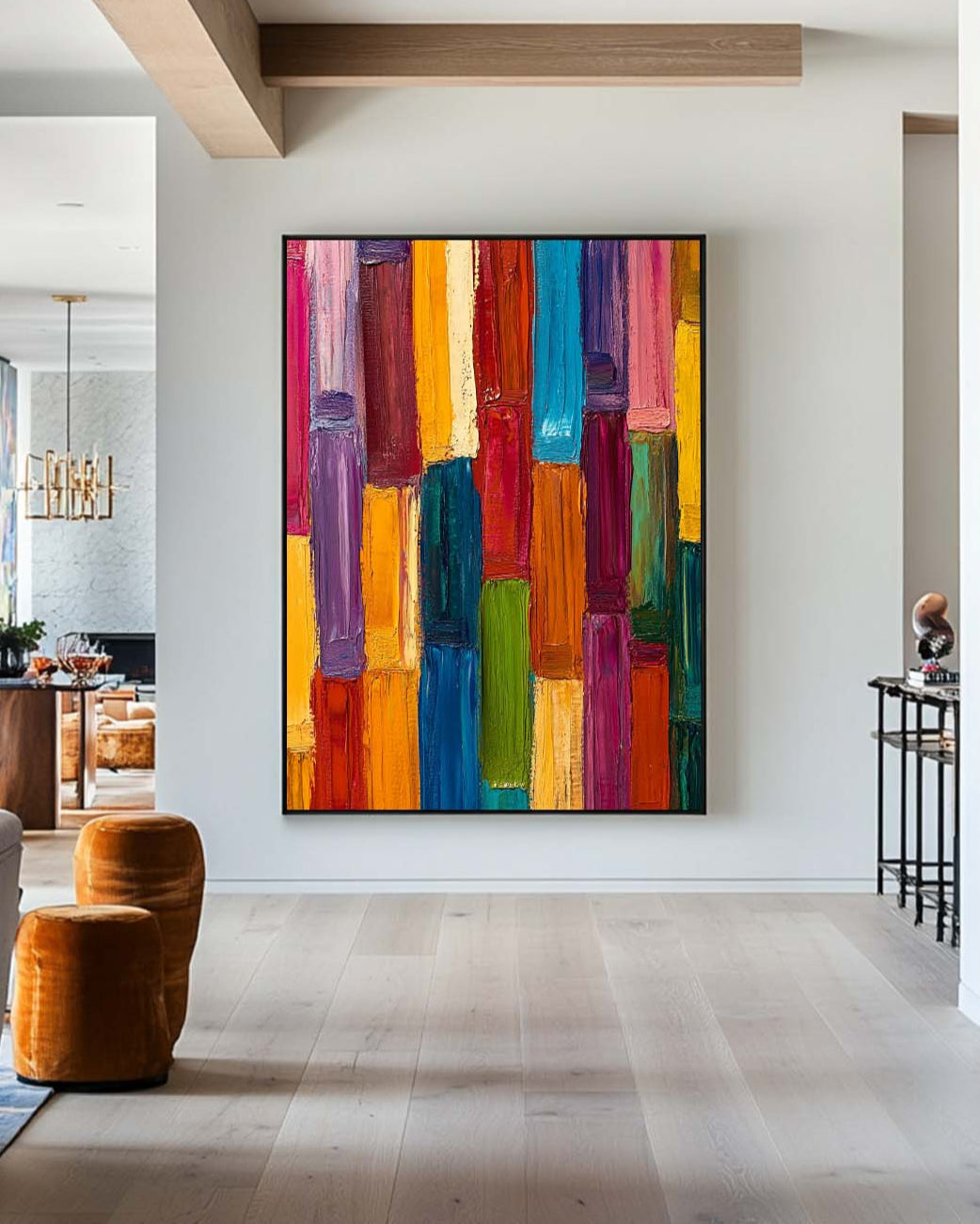 Stripe Neo-Expressionist Oil Painting