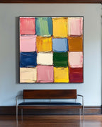 Color Block Abstract Neo-Expressionist Oil Painting