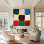 Grid Abstract Expressionist Oil Painting